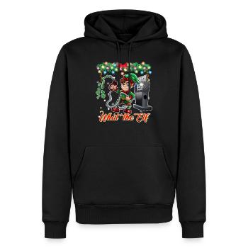 Drôle d’humour gaz cher Noël 2022 - Sweat à capuche Premium bio Homme - noir - Devant - Nico (187cm)