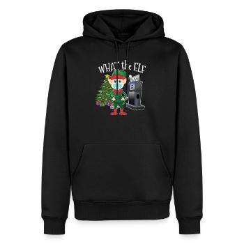 Elfe avec masque Gaz cher Ce que l’Elfe - Sweat à capuche Premium bio Homme - noir - Devant - Nico (187cm)