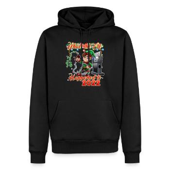 What the Elf Happened to 2022 - Funny Christmas 20 - Men’s Premium Organic Hoodie - black - Front - Nico (187cm)
