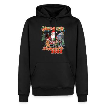 Funny Christmas 2022 - Was der Elf passiert ist 20 - Männer Premium Bio Hoodie - Schwarz - Vorne - Nico (187cm)
