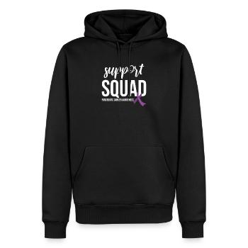 Support Squad, Lila Schleife Darmkrebs - Männer Premium Bio Hoodie - Schwarz - Vorne - Nico (187cm)