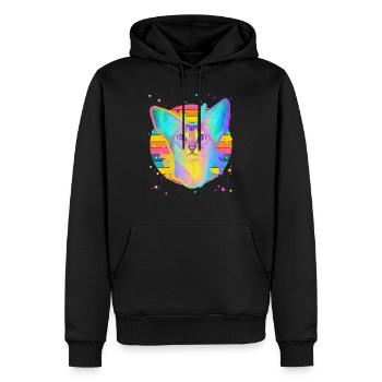 Abyssinian Cat Rainbow Space Star Black - Men’s Premium Organic Hoodie - black - Front - Nico (187cm)