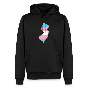 Trans Flag New Jersey LGBT Pride Support - Men’s Premium Organic Hoodie - black - Front - Nico (187cm)