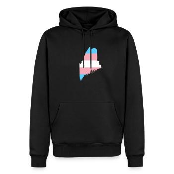 Trans Flag Maine LGBT Pride Support - Men’s Premium Organic Hoodie - black - Front - Nico (187cm)