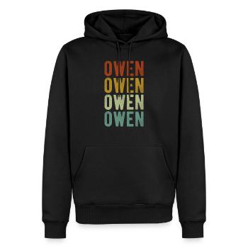 Owen City Retro Vintage - Men’s Premium Organic Hoodie - black - Front - Nico (187cm)