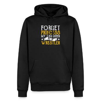 Oubliez la princesse Ma fille est une - Sweat à capuche Premium bio Homme - noir - Devant - Nico (187cm)