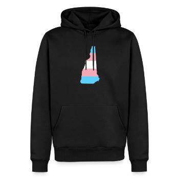 Trans Flag New Hampshire LGBT Pride Support - Men’s Premium Organic Hoodie - black - Front - Nico (187cm)