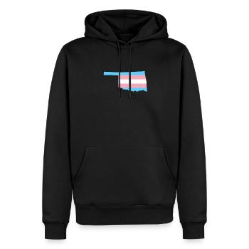 Trans Flag Oklahoma LGBT Pride Support - Men’s Premium Organic Hoodie - black - Front - Nico (187cm)