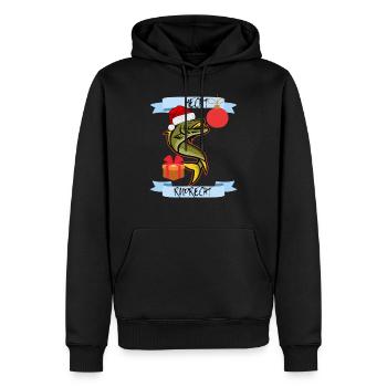 Hecht Ruprecht Weihnachts Angler - Männer Premium Bio Hoodie - Schwarz - Vorne - Nico (187cm)
