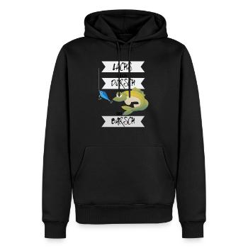 Angler Lachs mich Dorsch am Barsch - Männer Premium Bio Hoodie - Schwarz - Vorne - Nico (187cm)