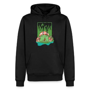 Grenouille pêcheuse - Sweat à capuche Premium bio Homme - noir - Devant - Nico (187cm)