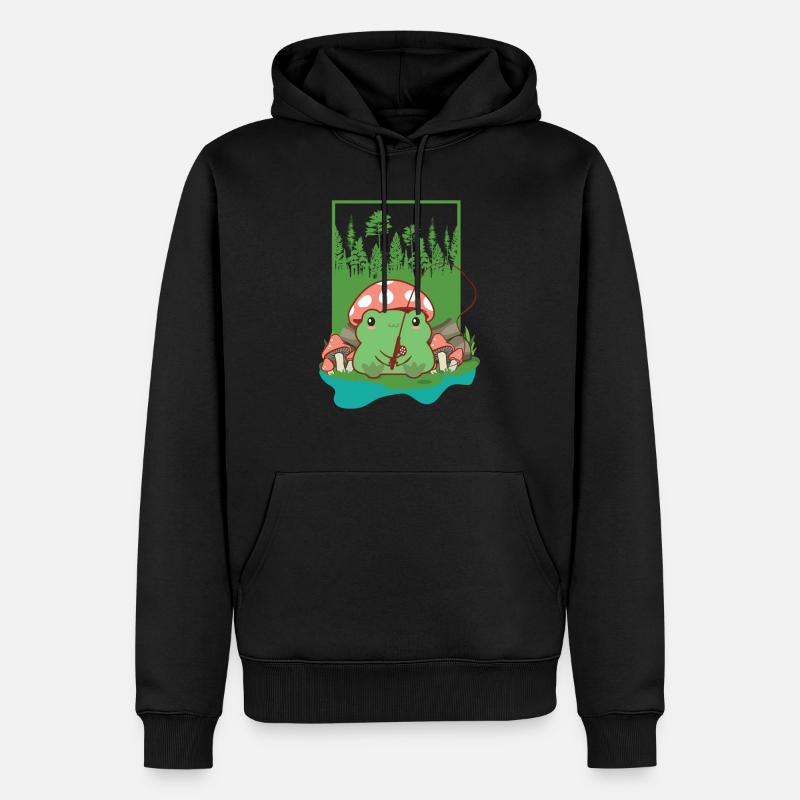 Grenouille pêcheuse - Sweat à capuche Premium bio Homme - noir