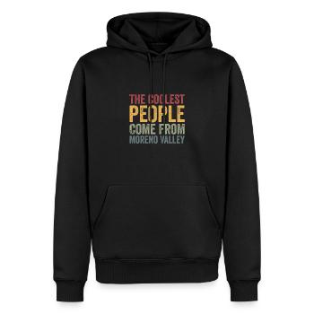 Coolest people come from Moreno Valley - Men’s Premium Organic Hoodie - black - Front - Nico (187cm)
