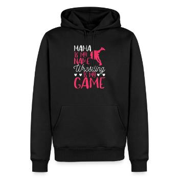 Funny Wrestler Mom Wrestle Mama est mon nom - Sweat à capuche Premium bio Homme - noir - Devant - Nico (187cm)