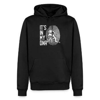 Lutte C’est dans mon ADN Drôle de combat d’arts martiaux - Sweat à capuche Premium bio Homme - noir - Devant - Nico (187cm)