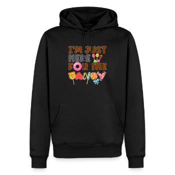 Ich bin nur hier für das Candy Funny Halloween Geschenk - Männer Premium Bio Hoodie - Schwarz - Vorne - Nico (187cm)
