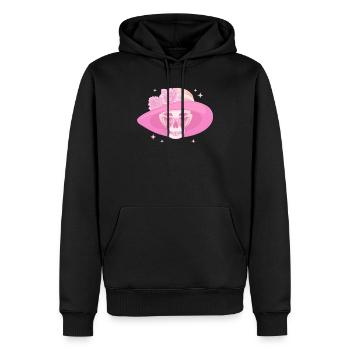 Coquette Esthétique Crâne Rose Centre-ville Esthétique - Sweat à capuche Premium bio Homme - noir - Devant - Nico (187cm)