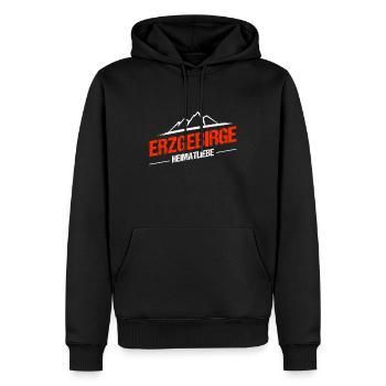 Heimatliebe Erzgebirge Berg Wandern - Männer Premium Bio Hoodie - Schwarz - Vorne - Nico (187cm)