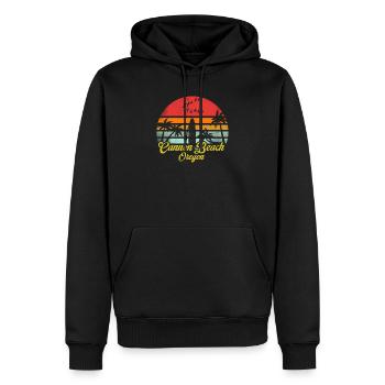 Vintage Cannon Beach Oregon Surf Rétro Surf Fun - Sweat à capuche Premium bio Homme - noir - Devant - Nico (187cm)