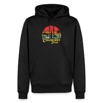 Vintage Clearwater Beach Floride Surf Rétro Fun - Sweat à capuche Premium bio Homme - noir - Devant - Nico (187cm)