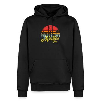 Vintage Mentor Ohio Surfing Retro Surf Humour Jeu de mots - Sweat à capuche Premium bio Homme - noir - Devant - Nico (187cm)
