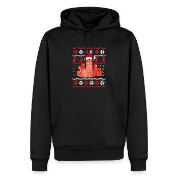Weihnachtsmütze Katze Weihnachten Christmas Mietze - Männer Premium Bio Hoodie - Schwarz - Vorne - Nico (187cm)