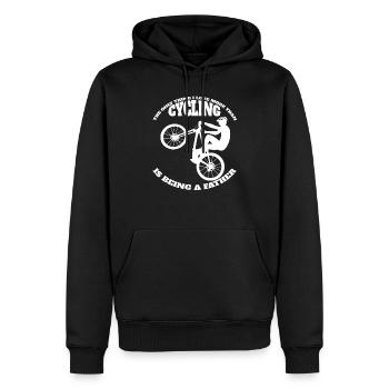 Radfahren Fahrrad Papa Radeln Vater Fahrradtour - Männer Premium Bio Hoodie - Schwarz - Vorne - Nico (187cm)
