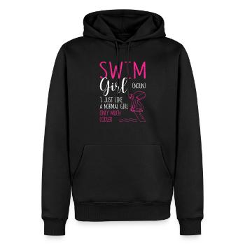 Drôle de natation Filles Nageuse Femme Natation - Sweat à capuche Premium bio Homme - noir - Devant - Nico (187cm)