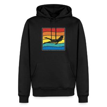 Nageur Drôle Rétro Vintage Coucher de Soleil - Sweat à capuche Premium bio Homme - noir - Devant - Nico (187cm)