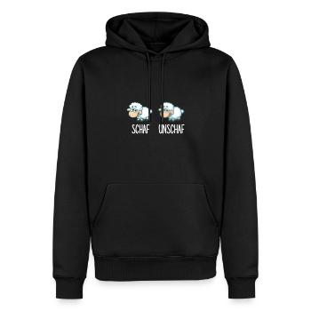 Schaf unschaf - Männer Premium Bio Hoodie - Schwarz - Vorne - Nico (187cm)