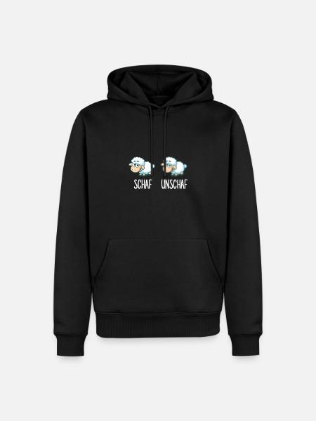 Schaf unschaf - Männer Premium Bio Hoodie - Schwarz