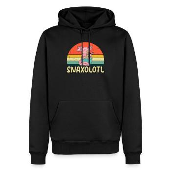 Axolotl Snacksolotl Axolotl Funny Axolotl Snaxolot - Men’s Premium Organic Hoodie - black - Front - Nico (187cm)