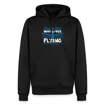 Juste une fille qui aime voler natation drôle nager - Sweat à capuche Premium bio Homme - noir - Devant - Nico (187cm)