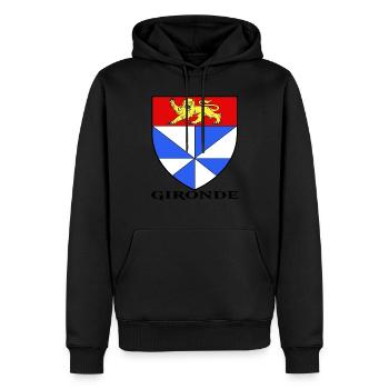 gironde blason - Sweat à capuche Premium bio Homme - noir - Devant - Nico (187cm)