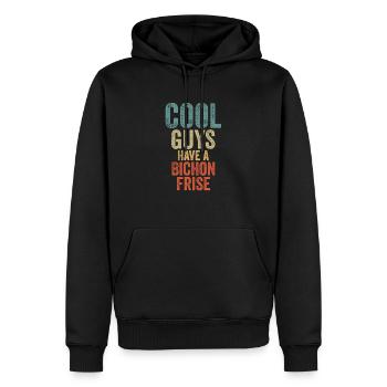 Cool Guys a un bichon frise - Sweat à capuche Premium bio Homme - noir - Devant - Nico (187cm)