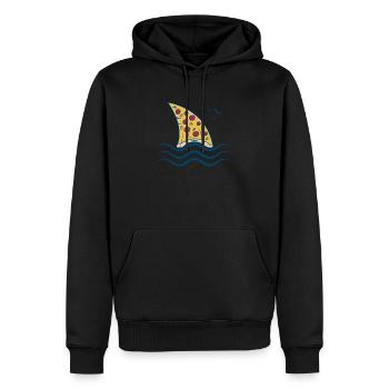 Pizza Shark Design for a hobby pizza maker - Men’s Premium Organic Hoodie - black - Front - Nico (187cm)