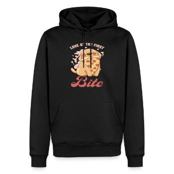 Liebe auf den ersten Biss - Süßer Hundewelpe - Männer Premium Bio Hoodie - Schwarz - Vorne - Nico (187cm)