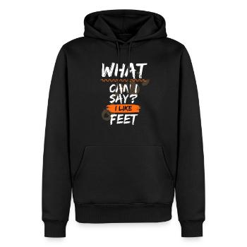 Un dicton amusant pour un fan de pied - Sweat à capuche Premium bio Homme - noir - Devant - Nico (187cm)