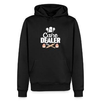 Cake Dealer Baking Cake Cookie Pastry - Men’s Premium Organic Hoodie - black - Front - Nico (187cm)