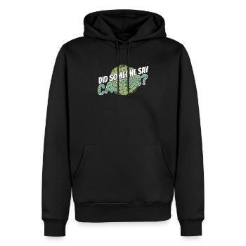 Jardin de cactus juteux - Sweat à capuche Premium bio Homme - noir - Devant - Nico (187cm)