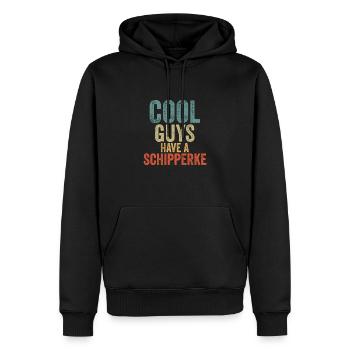 Cool Guys have a schipperke - Männer Premium Bio Hoodie - Schwarz - Vorne - Nico (187cm)
