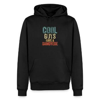 Cool Guys have a samoyede - Men’s Premium Organic Hoodie - black - Front - Nico (187cm)