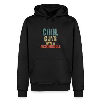 Les Cool Guys ont un aussiedoodle - Sweat à capuche Premium bio Homme - noir - Devant - Nico (187cm)