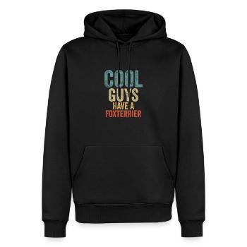 Les gars cool ont un foxterrier - Sweat à capuche Premium bio Homme - noir - Devant - Nico (187cm)