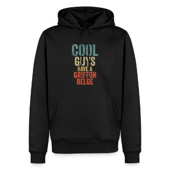 Cool Guys have a griffon belge - Men’s Premium Organic Hoodie - black - Front - Nico (187cm)