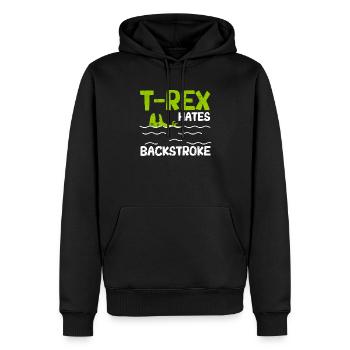 T-Rex hates backstroke swimming Funny swimmer - Men’s Premium Organic Hoodie - black - Front - Nico (187cm)