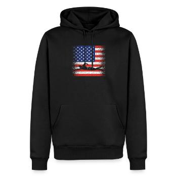 USA Flagge Swim Team Sport Amerikanischer Schwimme - Männer Premium Bio Hoodie - Schwarz - Vorne - Nico (187cm)