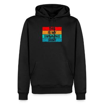 Drôle d’amoureux de la natation Rétro Vintage Natation - Sweat à capuche Premium bio Homme - noir - Devant - Nico (187cm)