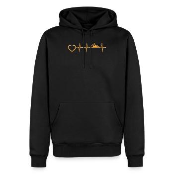 Mountain Hiking Mountain Trekking - Mountain Heart - Männer Premium Bio Hoodie - Schwarz - Vorne - Nico (187cm)