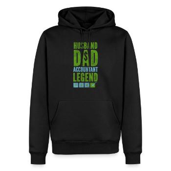 Comptable Comptable Comptable - Sweat à capuche Premium bio Homme - noir - Devant - Nico (187cm)